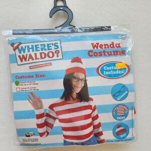 Wheres Waldo Wenda Women's Halloween Costume Set Stripes Party Fall Cute